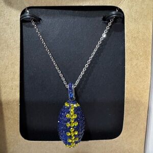 Navy Football Jewel Necklace
